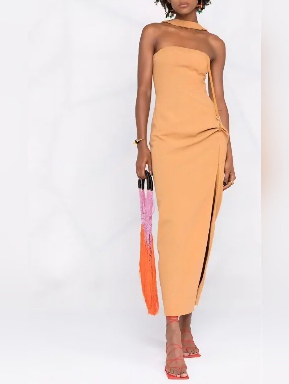 Jacquemus Tan Strapless Maxi Dress Size M